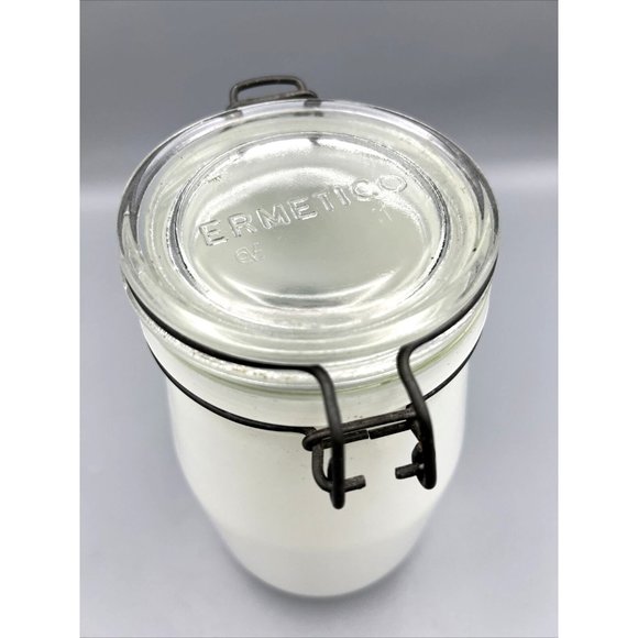 Vintage Cherries Glass Jar Canister Sugar 1.5L Hook & Wire Bale Lid - Picture 7 of 12